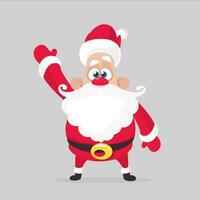 Cartoon funny santa claus christmas vector illustration