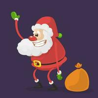 Cartoon funny santa claus christmas vector illustration