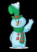 Cartoon snowman Christmas vector illustration