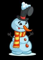 Cartoon snowman Christmas vector illustration