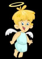 Cartoon cute Christmas angel. Vector illustration