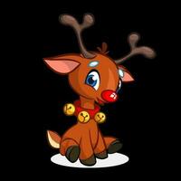 Cartoon reindeer Christmas character. Vector illustration