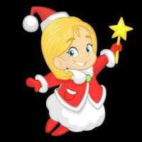 Cartoon cute Christmas angel. Vector illustration