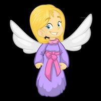 Cartoon cute Christmas angel. Vector illustration