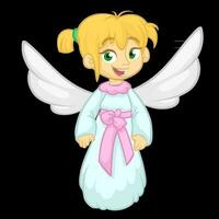 Cartoon cute Christmas angel. Vector illustration