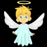 Cartoon cute Christmas angel. Vector illustration