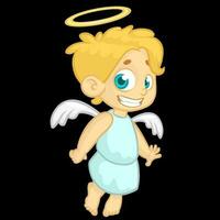 Cartoon cute Christmas angel. Vector illustration