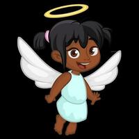 Cartoon cute Christmas angel. Vector illustration