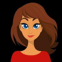 Cartoon beautiful woman girl vector illustration