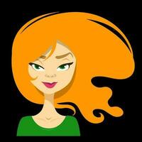 Cartoon beautiful woman girl vector illustration