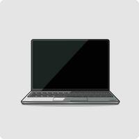 Computer laptop space gray color, vector design and isolated background.