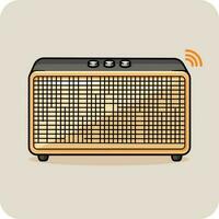 Speaker orange and gray color, vector design and isolated background.