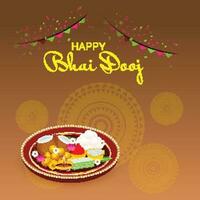 Vector illustration of a Background for indian festival of Happy Bhai Dooj Celebration.