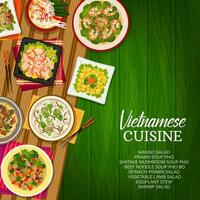 vietnamita cocina dibujos animados póster, Vietnam comidas vector