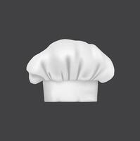 Realistic chef hat, cook cap and baker 3d toque vector