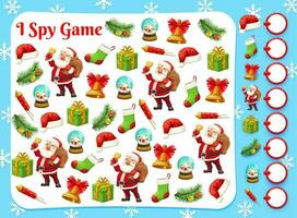 Christmas game of I spy, find and count puzzle vector