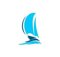 Yacht boat travel, sailing sport icon or symbol vector