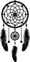 Dream Catcher, Black and White Vector illustration