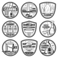 Cleaning, laundry and washing service vector