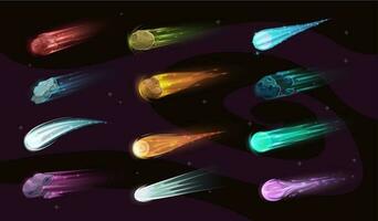 Fantasy comet, meteor or asteroid in space vector