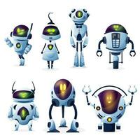 Robot with artificial intelligence characters vector