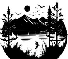 lago - minimalista y plano logo - vector ilustración