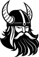 vikingo, negro y blanco vector ilustración