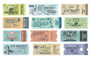 Ice hockey championship final match tickets set vector