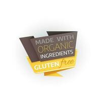 Gluten free banner, organic food, healthy products vector
