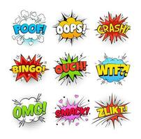 Cartoon comics speech bubble, sound effect balloon vector