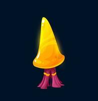 Fantasy magic luminous yellow mushroom, fungus vector