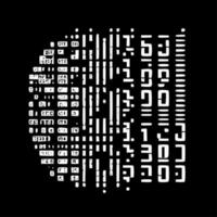 Binary Code - Minimalist and Flat Logo - Vector illustration