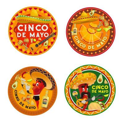 Mexican Cinco de Mayo chilli pepper characters