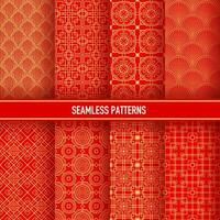 Asian seamless patterns. Korean, chinese ornaments vector