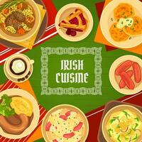 Irish cuisine dishes menu cover vector