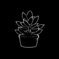 Succulent, Minimalist and Simple Silhouette - Vector illustration