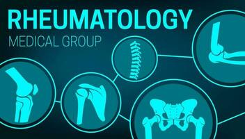 Rheumatology medicine, joints xray vector poster