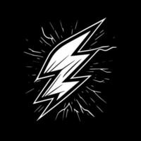 Lightning, Black and White Vector illustration