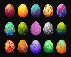 Cartoon dragon eggs fantasy game vector asset