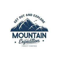 Mountain expedition icon of outdoor adventure vector
