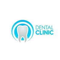 Dental clinic icon with tooth, vector dentistry