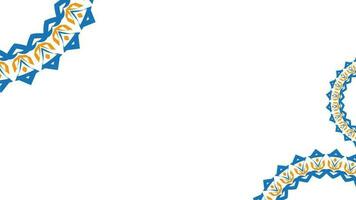 geanimeerd versierd oosters ornamenten patroon backdrop sjabloon. Ramadan en gelukkig eid Islamitisch vakantie banier sjabloon blauw helling met oosters of Islamitisch meetkundig ornamenten animatie achtergrond video