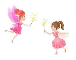 Cartoon fabulous fairy, sorceress, witch, princess vector