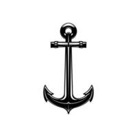 Marine anchor monochrome vector icon sailor tattoo