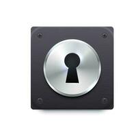 Lock with keyhole app realistic vector icon