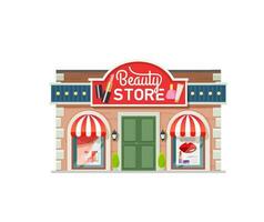 belleza Tienda edificio, productos cosméticos Tienda fachada vector