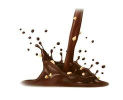 Chocolate and coffee milk corona splash choco flow vector