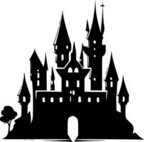 castillo, negro y blanco vector ilustración