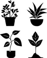 plantas, minimalista y sencillo silueta - vector ilustración