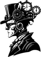 Steampunk, Black and White Vector illustration